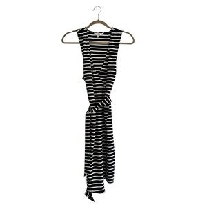 BB Dakota Asymmetrical Black and White Striped Dress